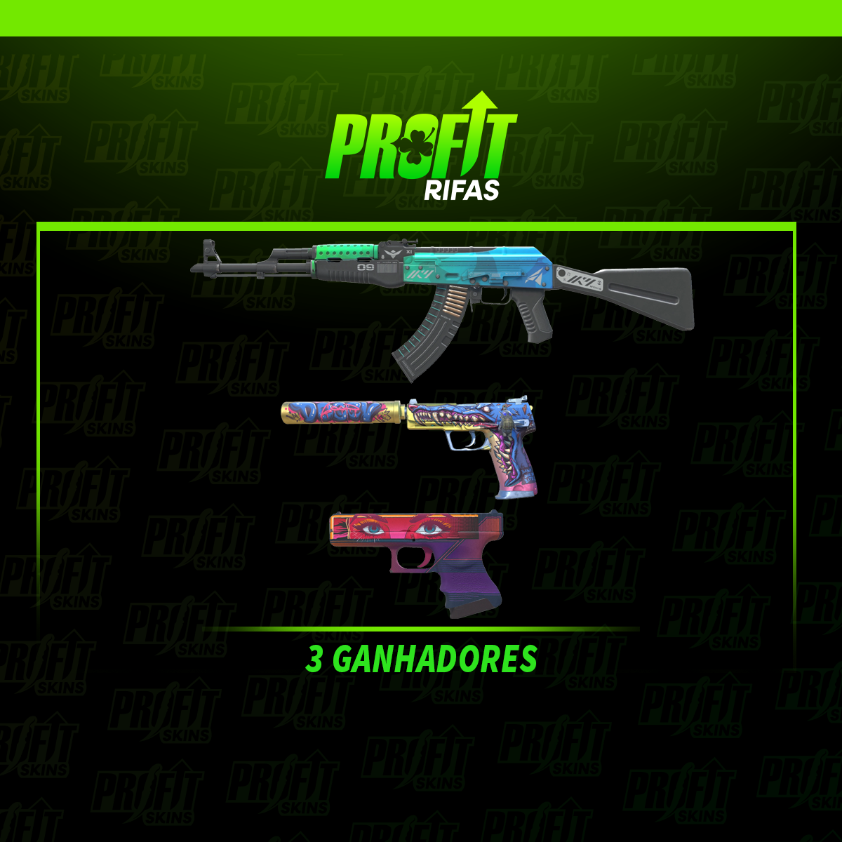 #3 GANHADORES | AK + USP + GLOCK | 28.04